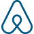Blue outline graphic of Airbnb logo