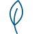 Blue outline graphic of a leaf