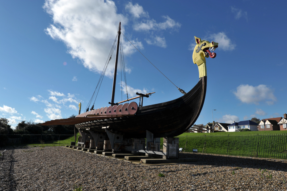 The Hugin Viking Ship on Hugin Green, Cliffsend.