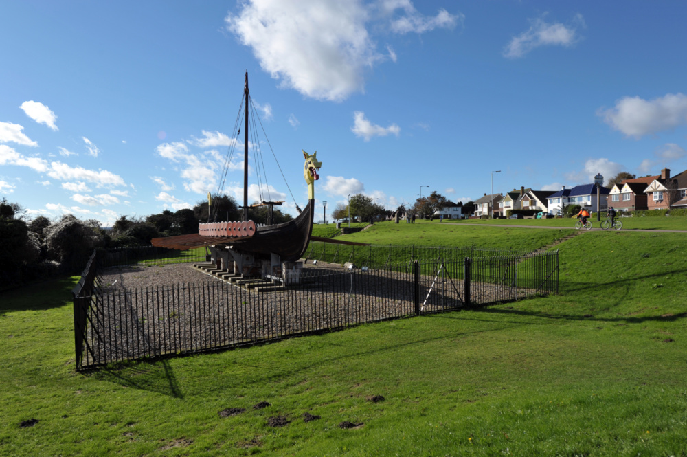 The Hugin Viking Ship on Hugin Green, Cliffsend.