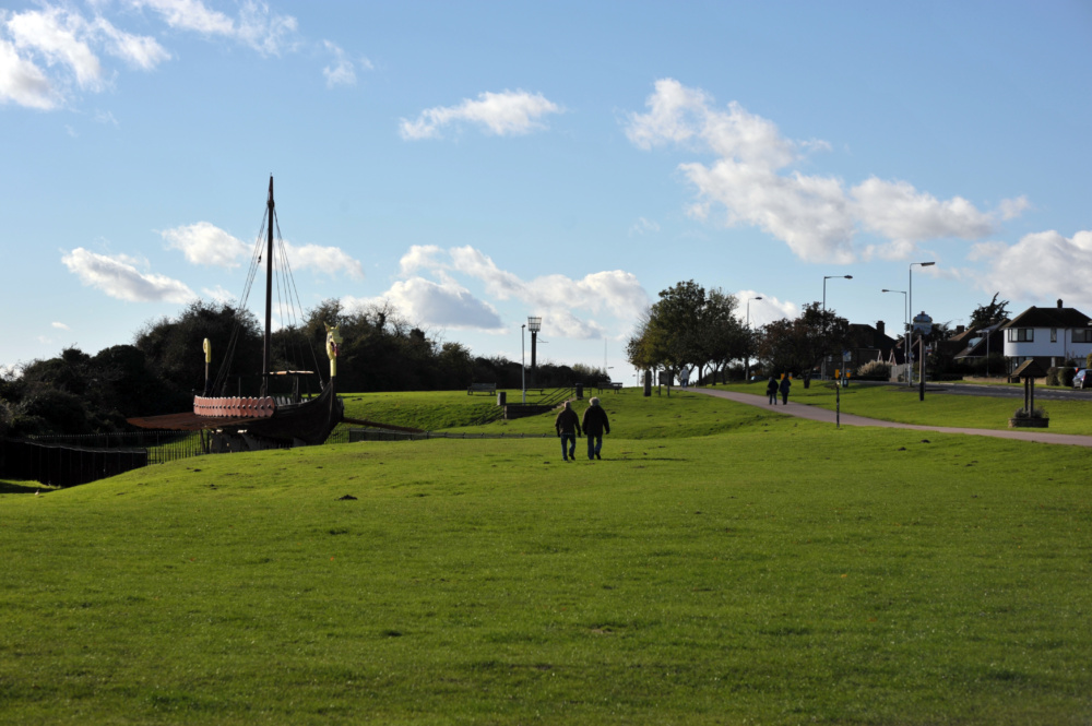 The Hugin Viking Ship on Hugin Green, Cliffsend.