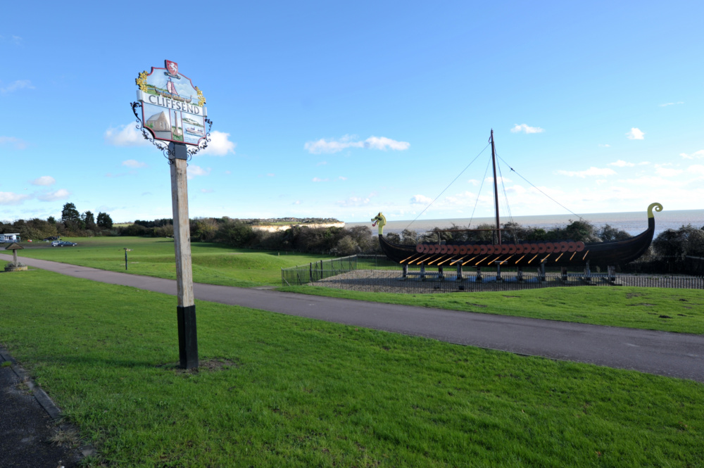 The Hugin Viking Ship on Hugin Green, Cliffsend.