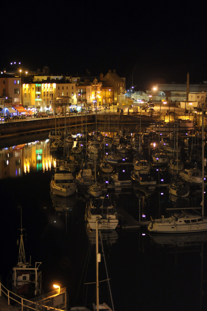 Ramsgate Marina and Arches at night.
