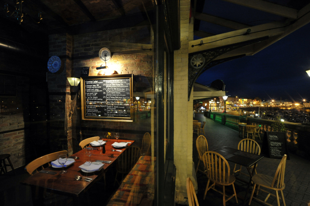 Ramsgate Marina and Arches at night.