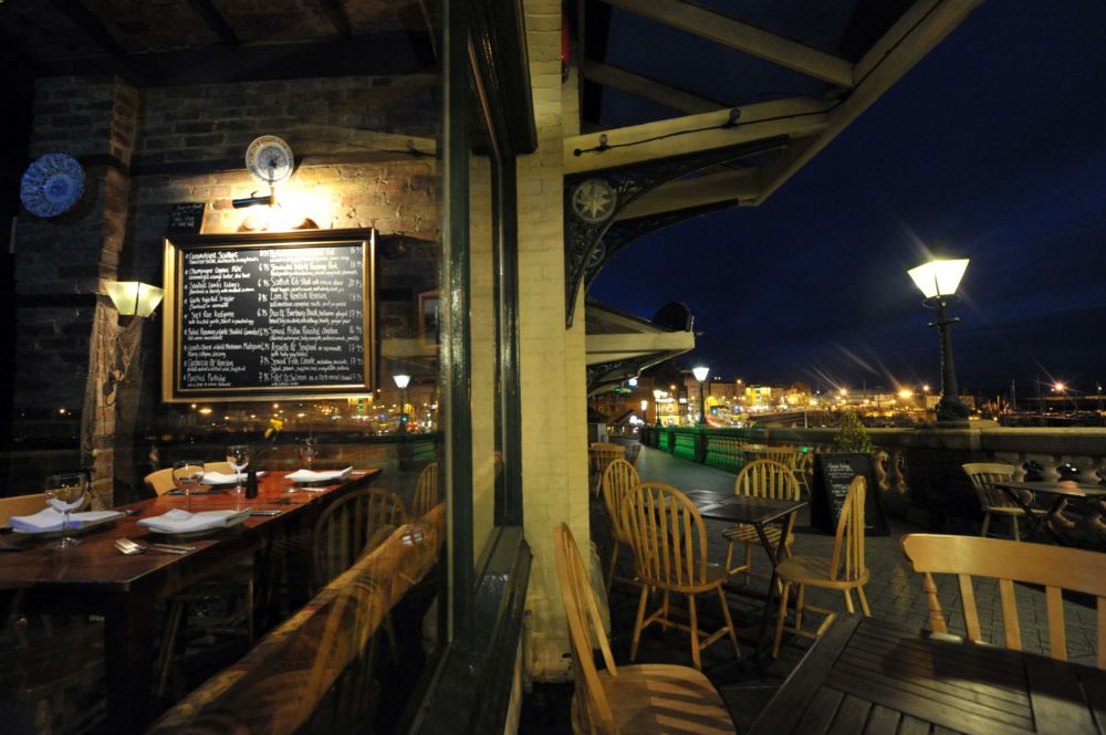 Ramsgate Marina and Arches at night.