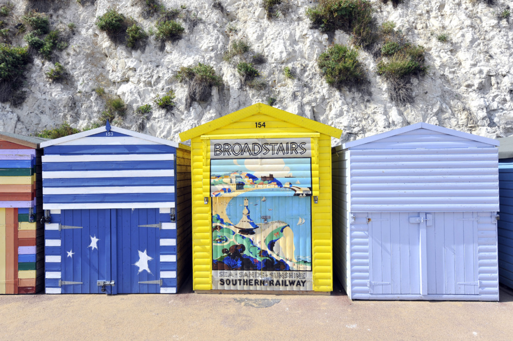 Stone Bay Broadstairs beach huts. Credit @VisitThanet